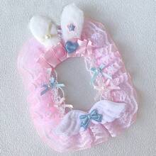 1pc Cute & Sweet 9-Slot Lace Photo Card Holder, Handmade DIY Finished Product Display Card Brick, Bow Plush Rabbit Ear Angel Wing Heart 2D Cartoon Anime Game Character Gachapon Card Sleeve, Celebrity Fan Collection B8 Card 3-Inch Photo Display Storage Card Sleeve, Fandom Transparent Pouch Lolita Card Sleeve - Multicolor - View 2