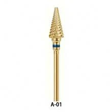 1pc Gold Tungsten Carbide Nail Polishing Drill Bit, For Nail Removal And Buffing, Nail Art Manicure In Home Or Salon - Gold - View 8