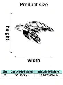 1pc Vintage Metal Sea Turtle Wall Art Decor, Coastal Decor Wall Hanging, Ocean Inspired Design, High Quality Durable Metal Art Wall Decor, Suitable For Indoor/Outdoor Wall Decoration, Home Decor, Bedroom, Living Room, Garden, Patio, Ideal Housewarming, Holiday, Birthday Gift - Multicolor - View 15