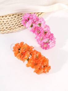 1pc Spring Floral Hair Clip, Boho Flower Side Claw Clip, Versatile Hairpin Accessory For Women - Multicolor - View 2