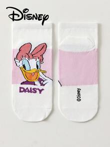 Disney 5双装男女通用短袜，米奇、米妮、唐老鸭、黛丝卡通图案，新颖透气时尚袜，夏季礼物 - 彩色 - 查看 8