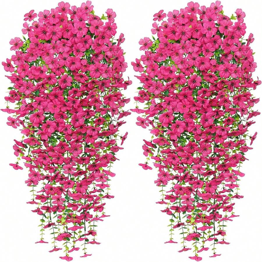 1 قطعة من الأزهار المعلقة الاصطناعية، أوراق الأوكالبتوس المزيفة للتزيين المنزلي وحفلات الزفاف والحفلات، ديكورات منزلية وحدائق وأعراس، ديكور الربيع، ديكور عيد الحب، قوس الزفاف، الجدران، الحديقة، النباتات الخضراء، غرفة النوم، المكتب الخارجي، ديكور الحفلات - روز أحمر - مشاهدة 1