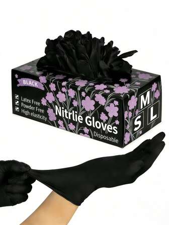 4/50/100 pezzi/confezione Guanti in nitrile monouso spessi, multicolore, senza scatola, adatti per cucina, giardinaggio, pulizia del bagno, riparazione auto, lavoro scolastico, feste, regali per le vacanze, lavastoviglie, pulizia, salone di bellezza, tintura dei capelli, hotel, impermeabili, lavanderia, pulizie domestiche quotidiane e strumenti per lavorazioni in resina fai-da-te, senza lattice e senza polvere