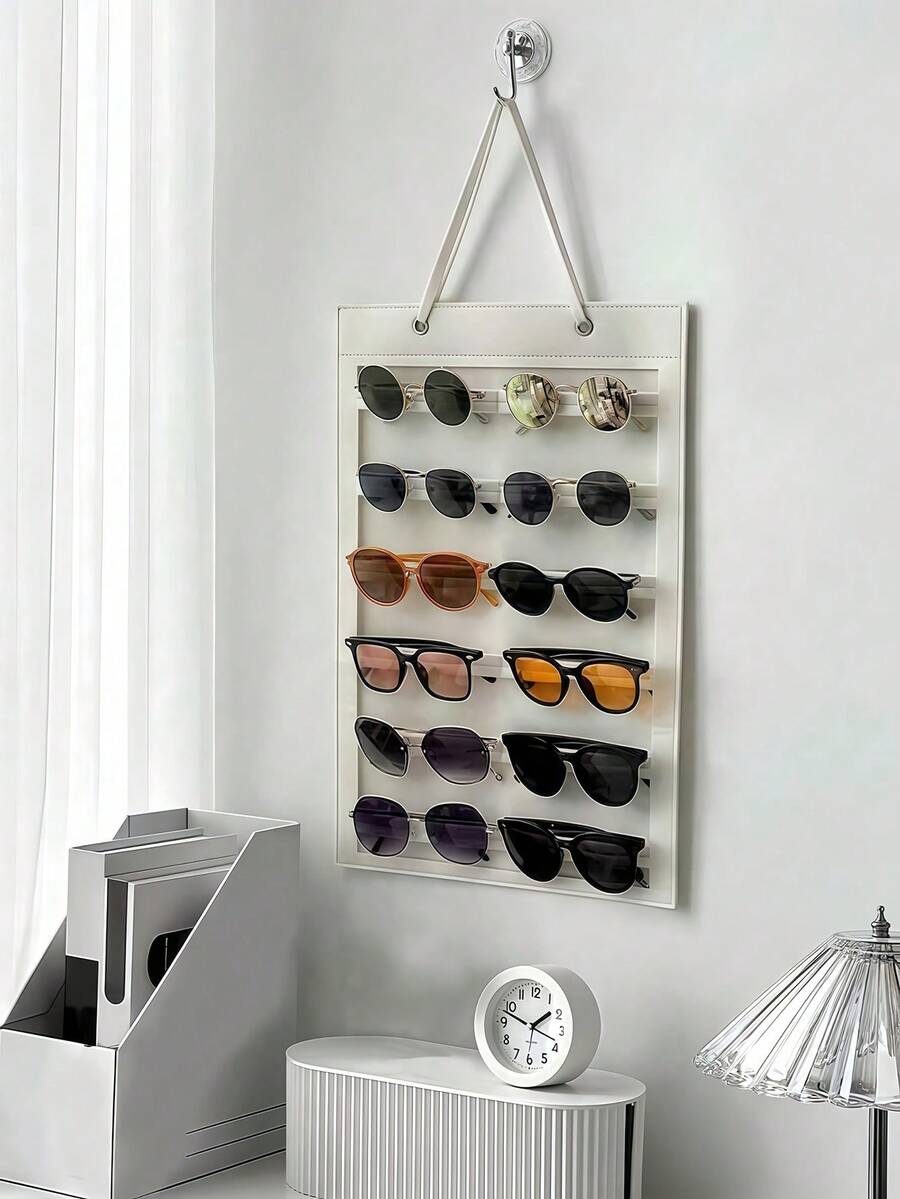 Large Capacity Hanging & Foldable Jewelry Storage Bag, Suitable For Clips, Ties, Headbands And Other Accessories Storage, Fashionable Glasses Storage, Valentine's Day Gift, Applicable To Wardrobe, Wall, Door, Keeps Accessories In Shape