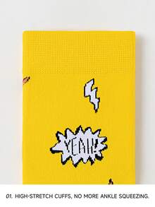 1/5 Pairs Unisex Cartoon Skateboard, Bicycle, Racing Car Graphic, Letter, Mountain Print Artistic Design Combed Cotton Crew Socks, Suitable For Travel, Home, Office, Holiday Gifts - Multicolor - View 4