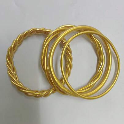 4pcs/Set 5-Strand & 3-Strand Braided Jelly Bangle Set, Smooth Texture Bracelets, Lightweight & Fashionable Women Jewelry Accessories