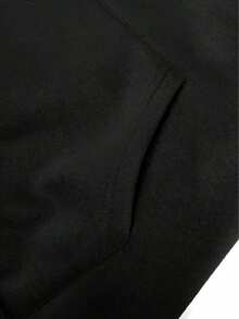 250g Polyester Fiber Men's Hooded Sweatshirt With Long Sleeved ,Face Pattern Print, Fashionable And Loose Casual Fleece Sweatshirt Suitable For Autumn And Winter Wear On The Street - Đen 4 - Xem 5