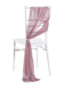 10件装通用优雅雪纺椅套，奶酪布椅背装饰丝带，透明雪纺蝴蝶结装饰丝带，适用于婚礼招待会、教堂走道装饰、派对、酒店、活动、情人节、生日、家庭聚会、仪式、摄影道具 - 彩色 - 查看 19