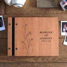 1pc A4/A5/A6 Wooden Wedding Guest Book, Personalized Laser Engraved, Suitable For Recording Photos And Heartfelt Messages, Wedding Photo Album, Personalized Gift, Rustic Charm - Multicolor 2 - View 6