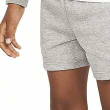 Pantalones cortos deportivos casuales de felpa francesa para adolescentes de Nike - Gris Claro - Ver 5