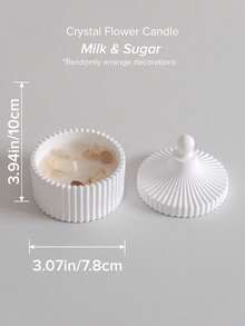 1pc Natural Crystal Dried Flower Scented Handmade Striped Container Candle Gifts, Chakra Crystal Rolling Double Point Healing Energy Yoga Natural Stone - Warm Light - View 13