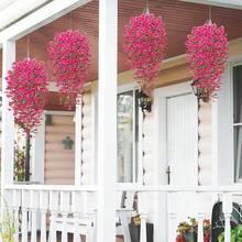 1 قطعة من الأزهار المعلقة الاصطناعية، أوراق الأوكالبتوس المزيفة للتزيين المنزلي وحفلات الزفاف والحفلات، ديكورات منزلية وحدائق وأعراس، ديكور الربيع، ديكور عيد الحب، قوس الزفاف، الجدران، الحديقة، النباتات الخضراء، غرفة النوم، المكتب الخارجي، ديكور الحفلات - روز أحمر - مشاهدة 7