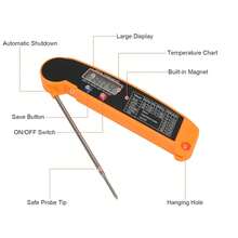 Instant Reading Meat Thermometer Digital Probe Milk Liquid Barbecue Thermometer Great Cooking Kitchen Barbecue BBQ Milk Candy For Hotels, Restaurant, Bulk Kitchenware&Tableware - 黑色 - 查看 6