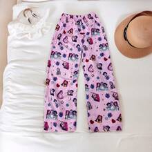 Mattel 1pc Monster Hunt Flannel Cartoon Pajama Pants For Women In Autumn And Winter, New Cute Cartoon Printed Straight Leg And Velvet Casual Pants, Versatile And Fashionable Pajama Pants, Cute Printed Witch Hunt Group Rumi - Multicolor - View 10