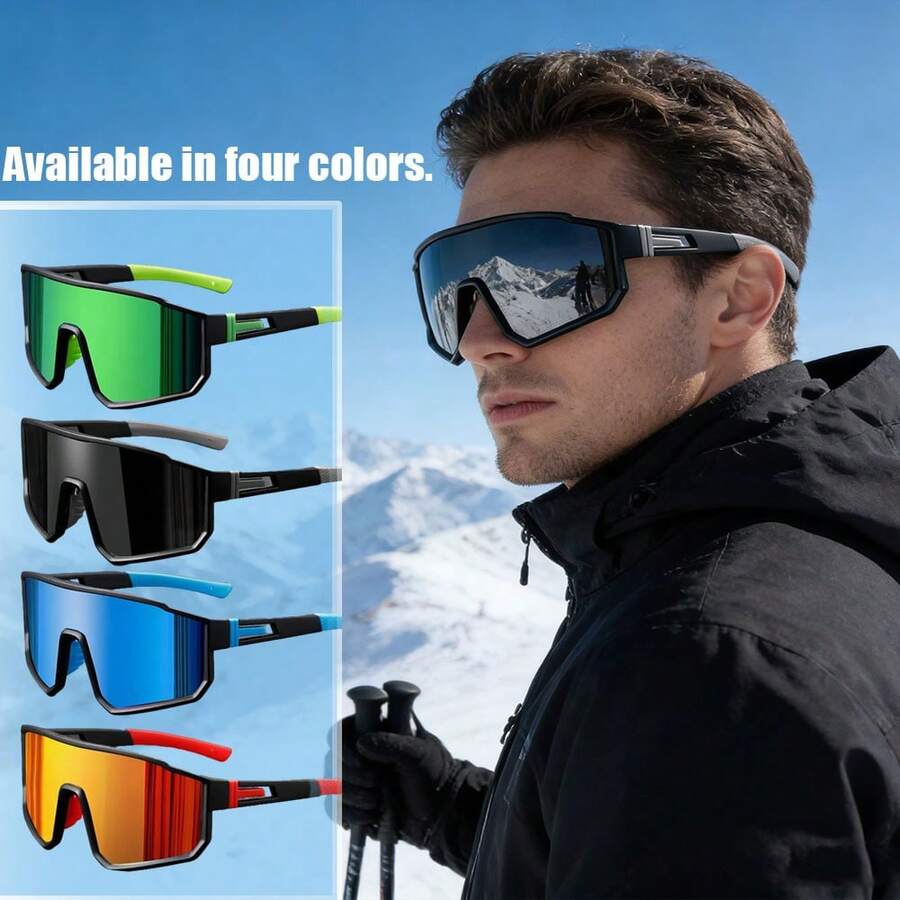 Gafas deportivas de moda para hombres (4 opciones de color) - Gafas de gran marco a la moda, adecuadas para esquí al aire actividades de ocio - Multicolor - Ver 1