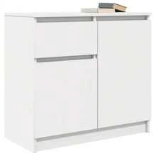 Villeneuve Aparador con cajón blanco 71x35x65 cm madera de ingeniería - Blanco - Ver 3