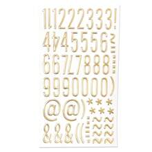 1pc English Letter Bubble Sticker 3D Embossed Gold Foil DIY Scrapbooking Accessories Metal Dimensional Letter Sticker - Gold - View 4