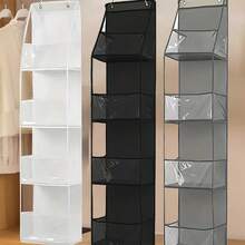 1pc 6-Tier Over The Door Hanging Storage Bag, Large Capacity Mesh Transparent Pocket Organizer Bag For Cosmetics, Kitchen, Nursery, Bathroom, Closet, Bedroom, Dorm, Diapers, Kids Toys, Multi-Color - Multicolor - View 6