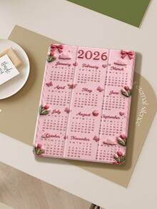 郁金香2026年日历平板电脑保护套，兼容iPad 9.7/10.2/10.5/10.9/12.9/Pro 11（第十代），兼容三星Galaxy Tab S6 Lite 10.4英寸，兼容Kindle Paperwhite（第十二代，2024年发布），Kindle（第十一代，2022年发布），柔软防摔保护，智能支架/自动唤醒/睡眠功能，绝佳的节日礼物。 - 彩色 - 查看 2