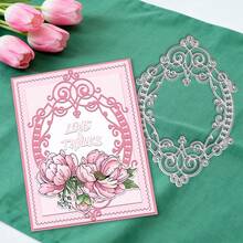 Creative Lace Cutting Dies, DIY Scrapbooking Album And Embossing Stencil, Greeting Card Making Tool, Card Paper Cutting Crafts ,Gift Card Making Template Die Cuts. - Silver - View 8