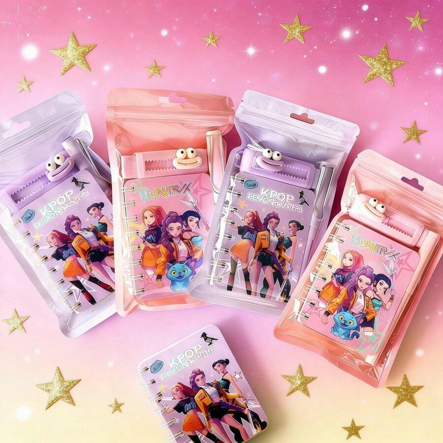 一套鬼灭之刃主题文具套装，实用学生用品，奖励礼物，生日小礼物，K-POP周边商品 - 彩色 - 查看 1