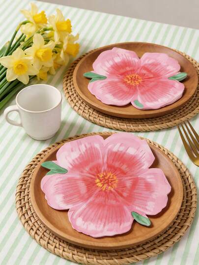 20张粉色樱花一次性纸巾，适用于春节、婚礼、新娘送礼会、粉色下午茶派对、粉色生日家居装饰、宝宝性别揭晓派对装饰、粉色樱花主题派对用品