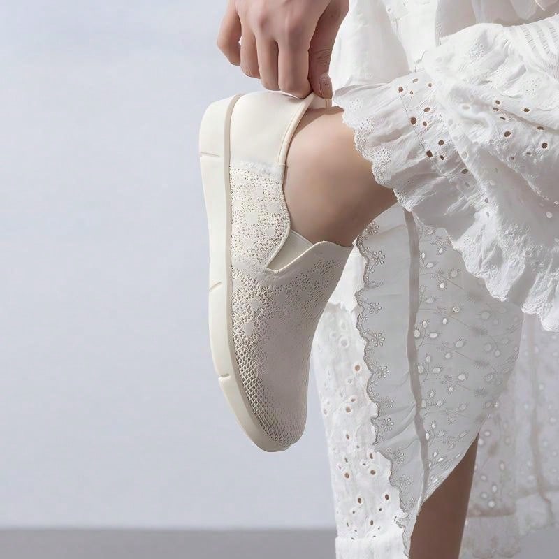 Skechers 女鞋新款緩震健身運動鞋休閒厚底老爹鞋 - 米色 - 查看 1