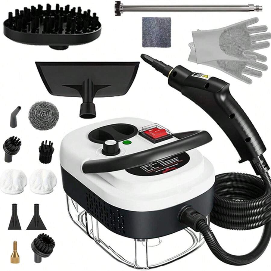 Steam Cleaner,2500W Handheld Steam Cleaner,Portable Car Steamer For Auto Detailing,High-Temperature And Pressure Steam Cleaner For Home, Steam Cleaning Machine With 20pcs Accessories For Furniture,Kitchen,Grout,Floor,Tile Emove Stubborn Oil, Dirt, Dust And Stains On Various Surfaces. - 查看 1