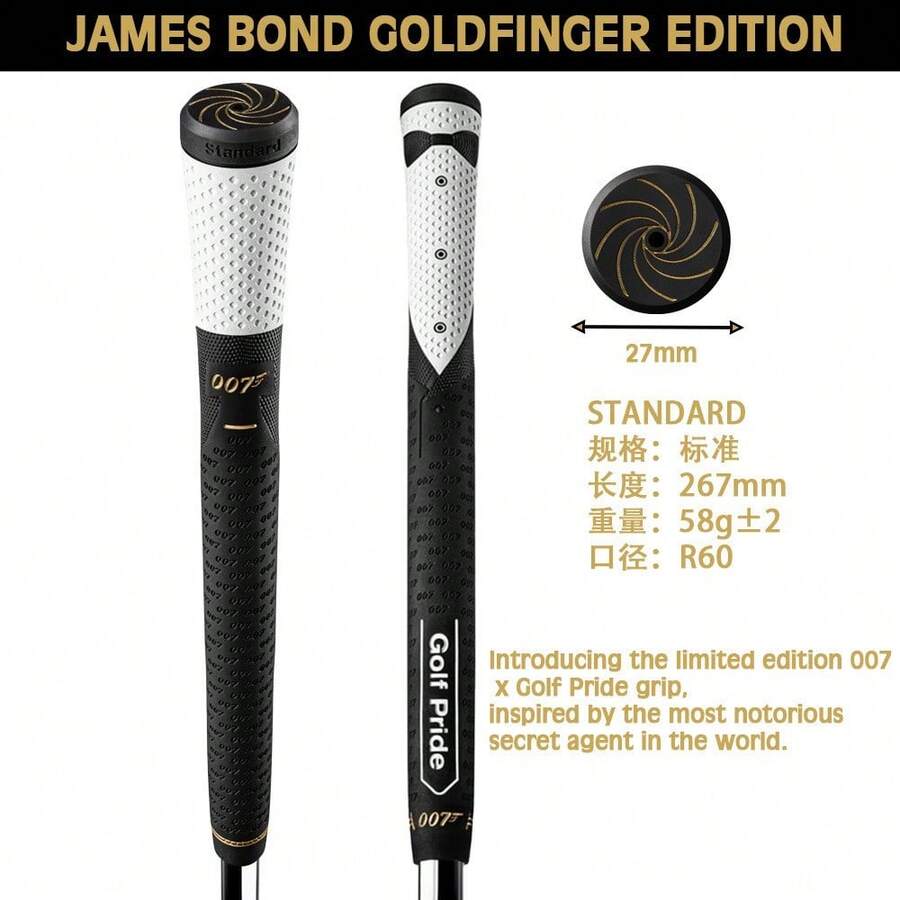 10pcs Golf Club Grips, 007 Rubber Grip - Black - View 1