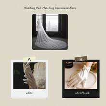 IN MAGAZZINO! Velo da sposa elegante - Tulle semplice da 3m di lunghezza, velo bianco semplice con strascico. Regalo perfetto per San Valentino per la sposa, ideale per la cerimonia di matrimonio. Disponibile all'ingrosso, tempo limitato, ottimo rapporto qualità-prezzo! Velo da sposa elegante e senza tempo, un must-have! - Beige - Visualizzare 9