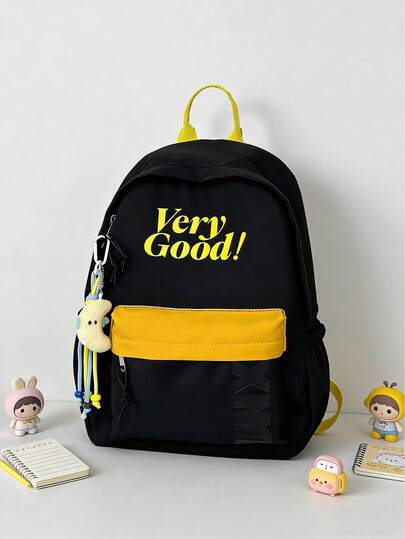Fashionable New Cute Versatile Large Capacity Multi-Pocket Backpack, Suitable For School, Travel, Vacation, Back To School Season