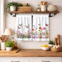 2/4 Pcs Floral Print Dish Towels, Super Absorbent Microfiber Modern Dish Cloths, Cooking And Baking Tea Towels, Cleaning Rags, Hand Towels, Highly Soft And Absorbent, Kitchen Decor, Gifts For Neighbors, Mothers, Birthdays, Housewarming For Friends, Kitchen Essentials, Daily Necessities - Multicolor - View 6