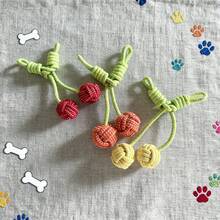 3pcs Dog Chew Toys With Knot Ropes, Suitable For Small & Medium Breed Puppies, Durable Teeth Cleaning, Cherry Knot Design - Multicolor - View 12