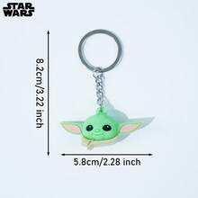 StarWars 1个星球大战官方格罗古球钥匙扣，PVC材质，创意可爱背包/手机挂饰，派对小礼物，包包装饰，防丢钥匙扣 - 軍綠色 - 查看 2