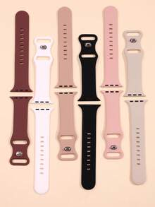 6pcs/Set Breathable Soft Silicone Sport Watch Bands, Elegant Fashion Gift Set Compatible With Apple Watch Series 11/10/9/8/7/6/SE/SE2/Ultra 2 (38mm, 40mm, 41mm, 42mm, 44mm, 45mm, 46mm, 49mm) - 38/40/41/42mm(Series 10) - View 10