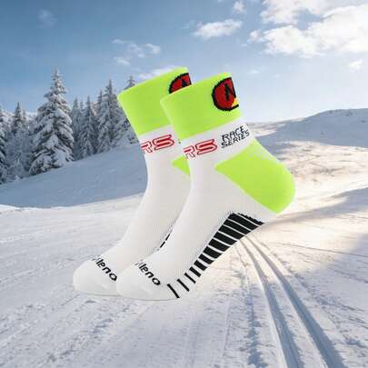 4 Pairs Women's Outdoor Sports & Skiing Socks, Colorful Letter & Striped Pattern, Breathable Warm Comfortable Non-Slip