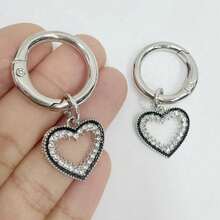 Rhinestone Encrusted Heart Shaped Oil Drop Pendant, Multifunctional Shoe Decoration Accessories,Shoe,Spring Summer Picks,Brides Maid Gifts,Room,Bedroom Deccor,Bedroom Deccor,Beach,Travel,For Men,For Women,Vacation - Heart-shaped Hollow Design - View 2