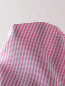 2件套 女童甜美条纹蝴蝶结无袖上衣和蝴蝶结短裤套装，夏季 - 粉色 - 查看 9