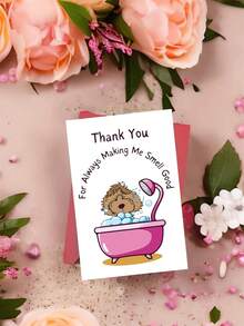 1pc Dog Grooming Thank You Card With Envelope, Pet Groomer Appreciation Greeting Card, Cute Dog Bath Illustration, Holiday Gratitude Notecard For Dog Salon - one-size - View 4