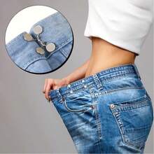 4pcs Invisible Adjustable Waist Belt & Button Extender, Clothing Accessories (No Cardboard Packaging) - Silver - View 4