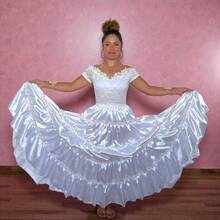 Pombagira Skirt With 4 Ruffles, Umbanda/Candomblé Style - White - View 1