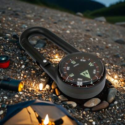 1pc Compass Keychain, Accurately Indicates North Direction, Provides Basic Navigation Assistance For Hiking, Camping, Travel And Urban Adventure