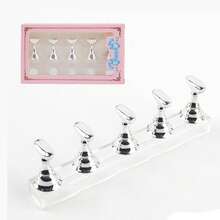 2 Sets (10pcs) - Nail Art Tray, Nail Art Stand Set (Base Only), Nail Art Press Stand, Nail Art Practice Hand Tray, Pre-Coated Nail Art Stand, Nail Art Display Rack, Home Nail Salon Starter Kit (Pink) - Multicolor - View 15