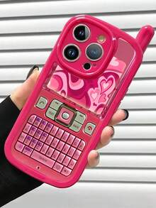 1个全新个性化大老板紫红色爱心彩绘防摔手机壳，亮面彩绘软壳保护套，兼容 17 Pro/17 Air/17/17 Pro Max/16/11/16 Pro/16 Plus/16 Pro Max/16 e/15 Pro Max/13/14/12/XS/XR/7G/8P3、14、11、P12 - 彩色 - 查看 6