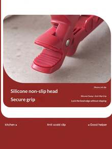 耐热夹钳，防滑夹子，用于夹取碗碟，厨房夹钳，用于夹取盘子、蒸菜，隔热碗碟架 - 紅色 - 查看 6