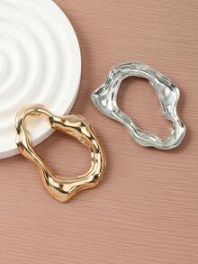 2件/套 女士时尚不对称丝巾夹 - 2pcs-金+銀 - 查看 3