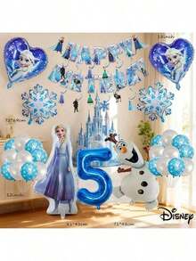 54pcs Snowman Standing Anna Princess Number Balloon Set Theme Birthday Party Decoration Balloons - Multicolor - View 9