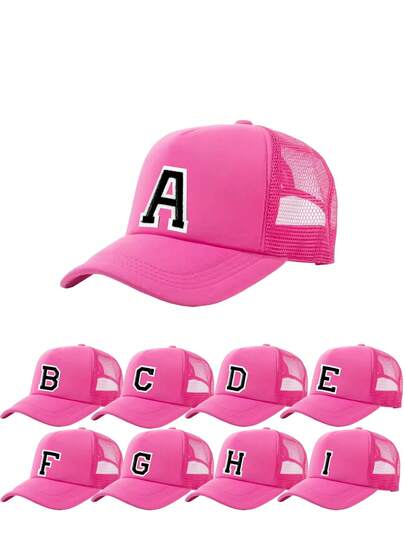 1 PC Children Breathable Cap A-Z Letter Embroidery Baseball Caps Girls Mesh Snapback Hat Adjustment Outdoor Casual Hats 3-14Y