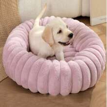 1 Stück Plüsch Hundekorb, dick und gemütlich, geeignet für große, mittlere und kleine Haustiere, Katzenbett und Hundekorb für Innenbereich - Violett - Übersicht 1