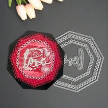 Creative Love Cutting Dies, DIY Scrapbooking Album And Embossing Stencil, Greeting Card Making Tool, Card Paper Cutting Crafts ,Gift Card Making Template Die Cuts. - Silver - View 5